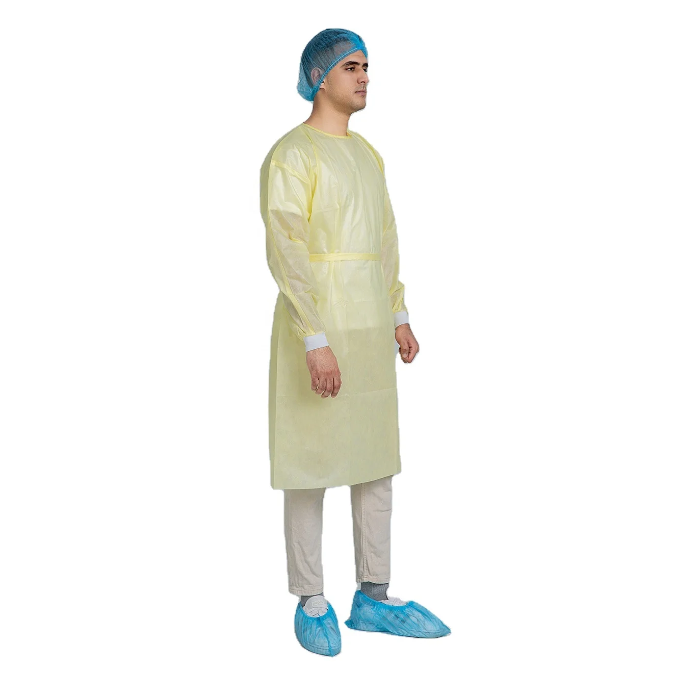 

Disposable isolation gown SMS protective robe ppe gown on stock Immediate delivery, Pink, blue, yellow, dark blue, green, dark green and other option.