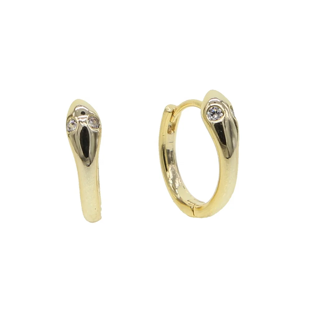 

gold snake hoop earring trendy classic huggie hoops simple fashion women stock jewelry, Picture