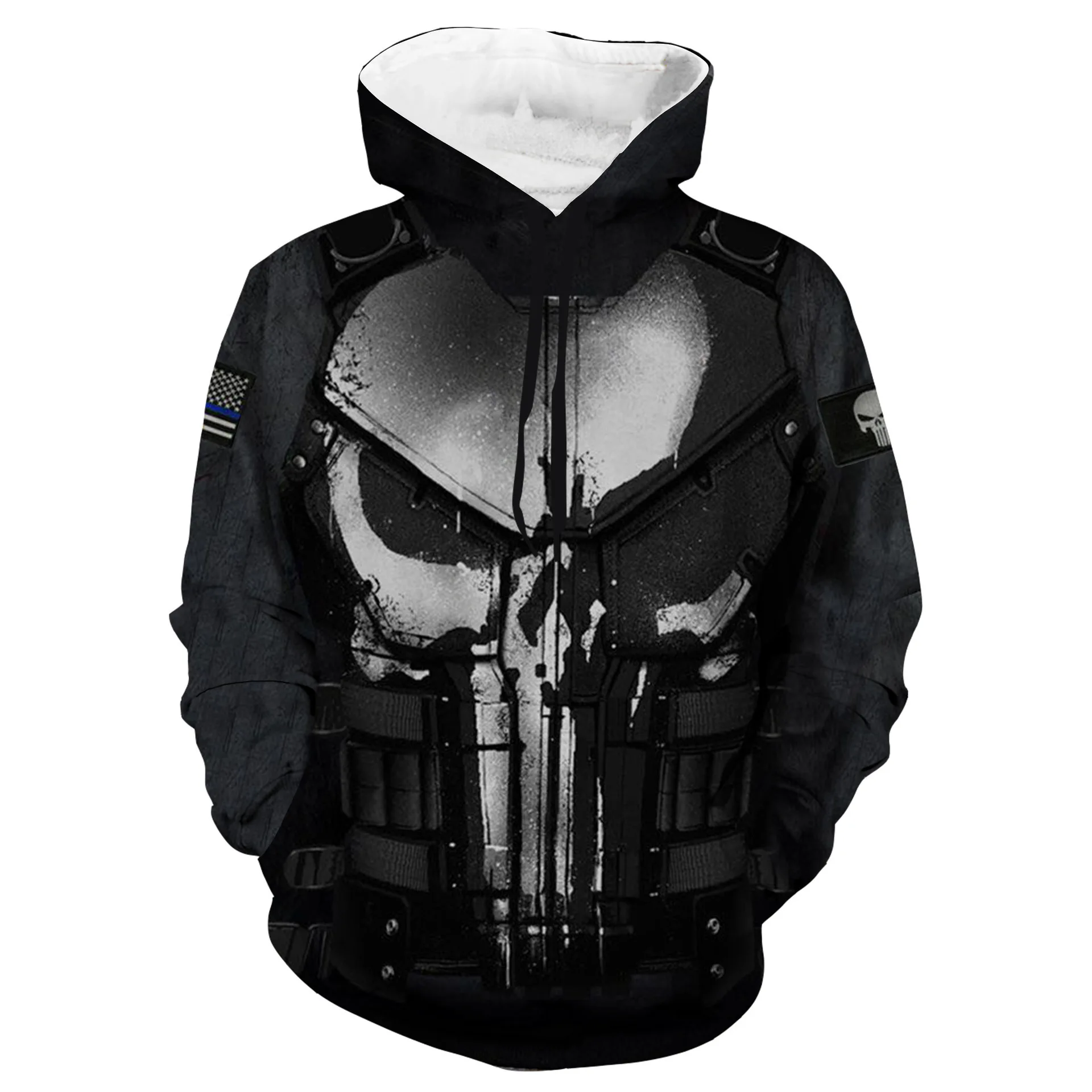 

Marvel Punisher 3D digital printing hooded casual sweater anime hoodie, Custom colors