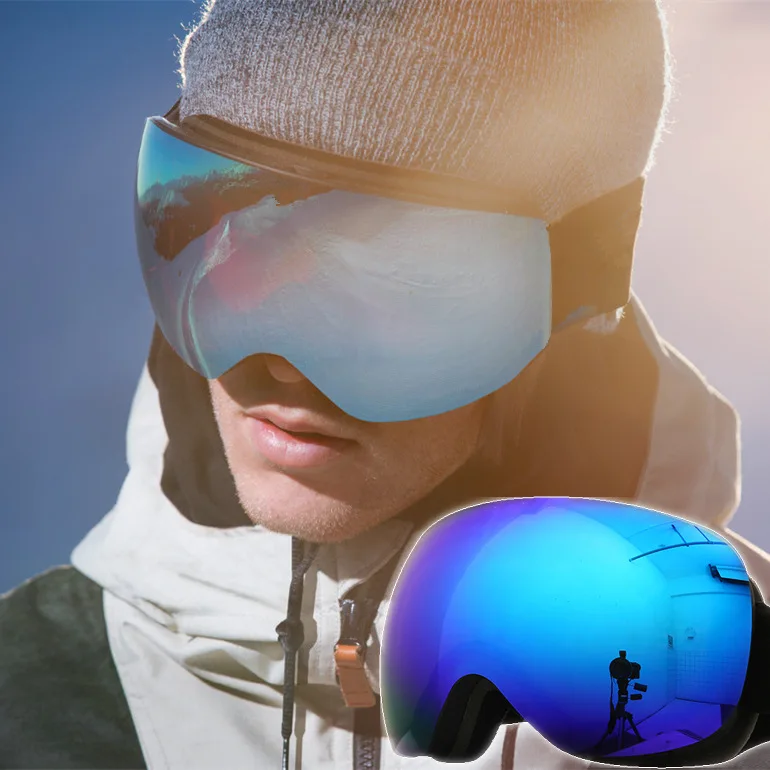 

SKYWAY Fashion UV400 Oversize Men Women Double Layers Windproof Anti-Fog Snow Ski Glasses