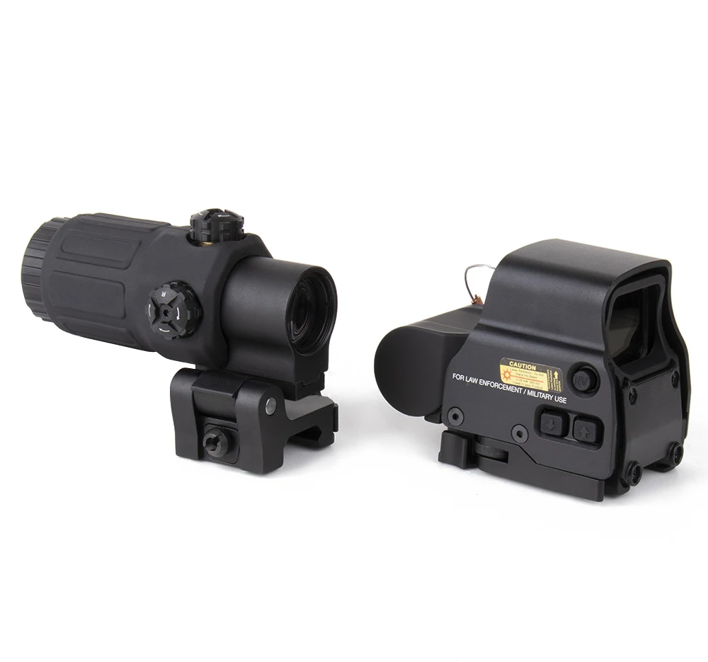 

NcDe 558 + G33 Adjustable Black Holographic Weapon Sight with 68 MOA Ring and 1 MOA Dot-Dash Line, Matte black, tan