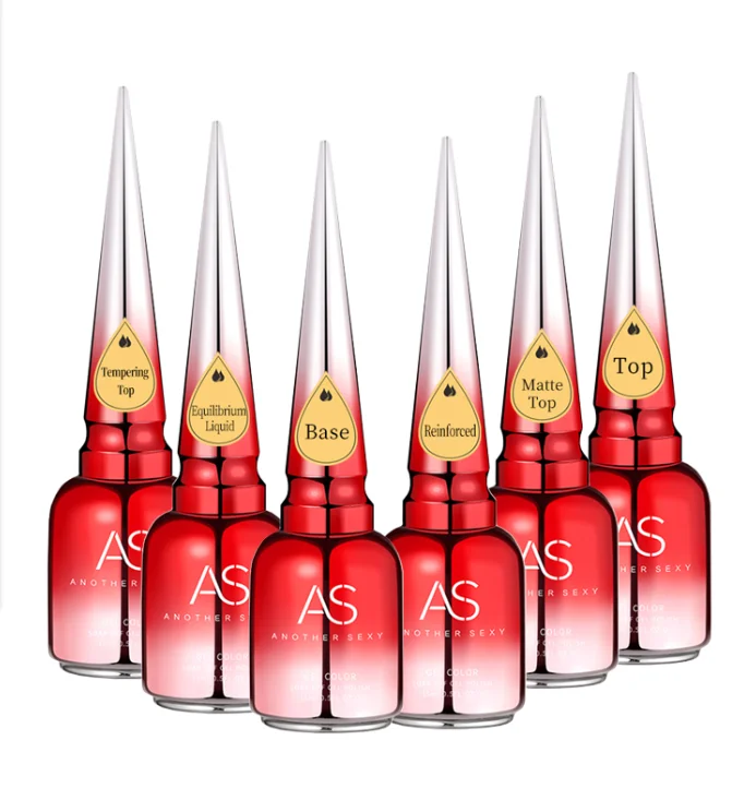 

AS Red Bottle Soak Off Base Gel Non-Wipe Topcoat UV Gel Polish for Nail Salon