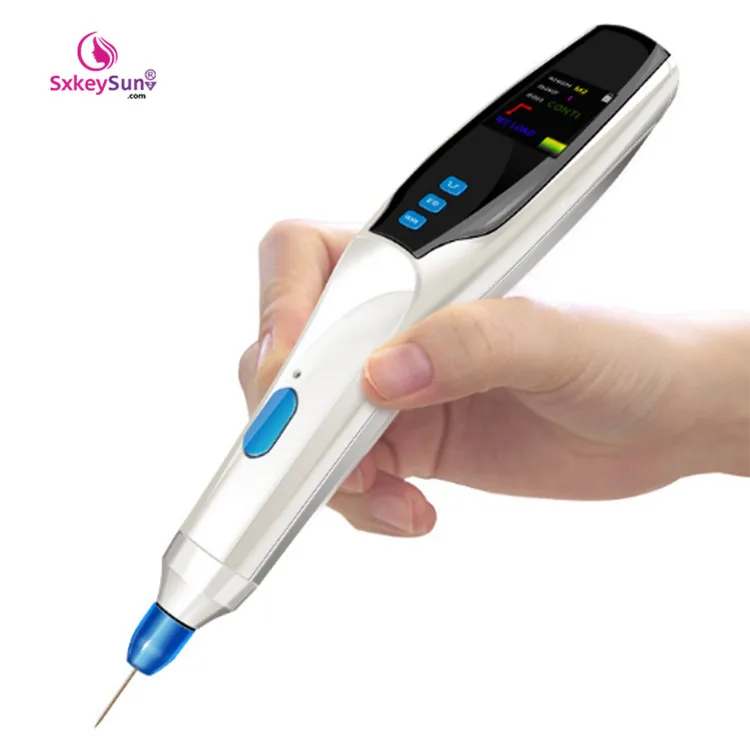 

korean new technology eyelid lift fibroblast plasma pen skin tightening mole eyebrow wrinkle remmoval plaxage pen for home use, White+blue