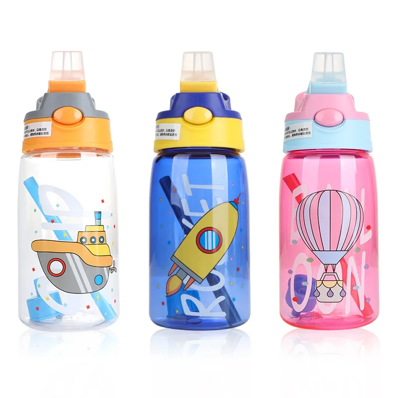 

Feiyou 2020 wholesale cheap yiwu kids water bottle bpa free China plastic cartoon sippy straw bottle with box, Customized color