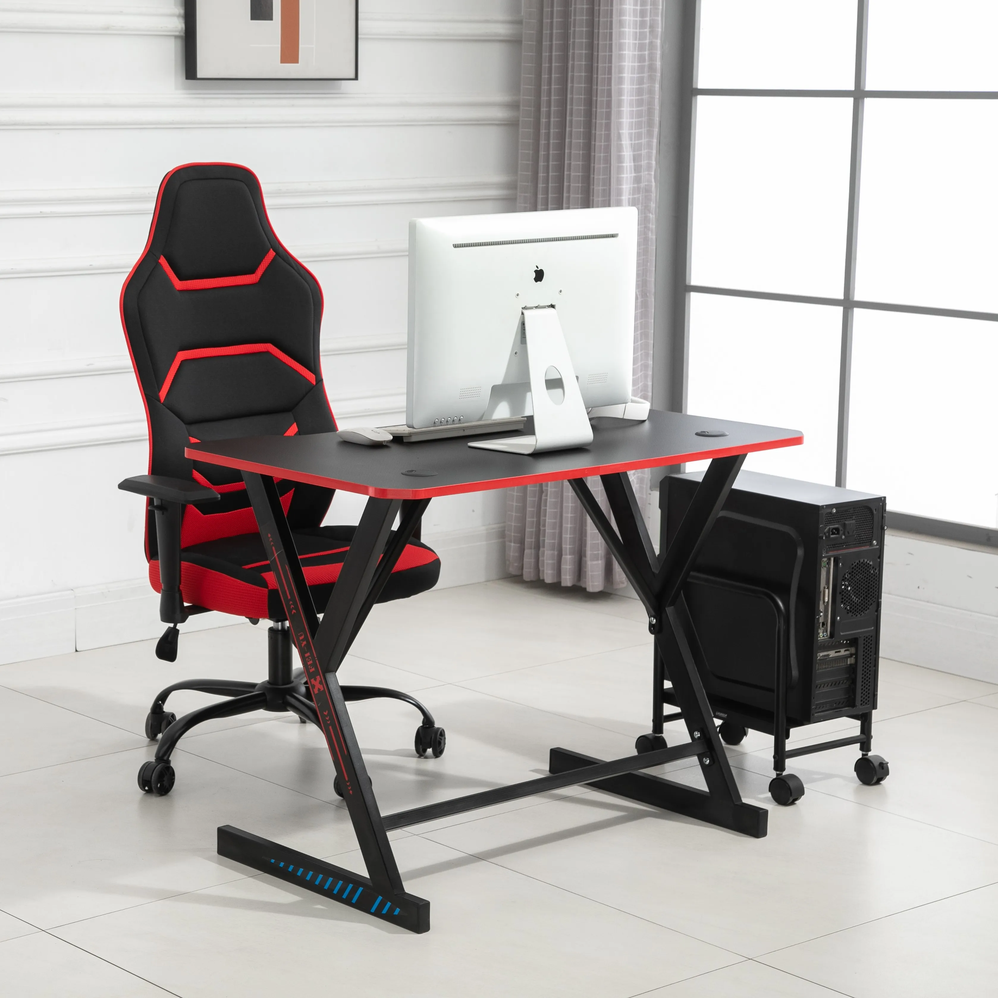 
Gaming Table Office Computer Desk Black Silver White Metal Oem Customized Anti Style Packing 