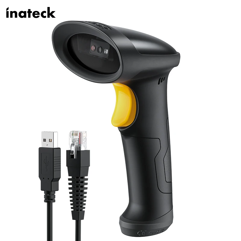 

Inateck Qr Bar Code 2D Wired Barcode Scanner Rugged High Speed Auto Scan USB Bar Code Reader Police Scanner
