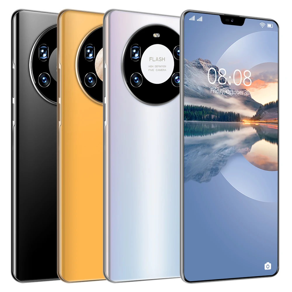 

6.7 inch Big Screen Mate40 Pro Cheap unlocked smart mobile phones wholesale Telephone prices 6GB+128GB, Black, white, yellow