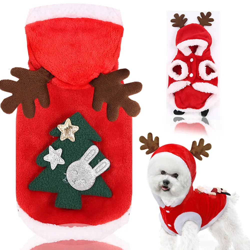 

Support customization winter dogs fashion pet hoodie warm new yea designer christmas dog clothes for wholesales