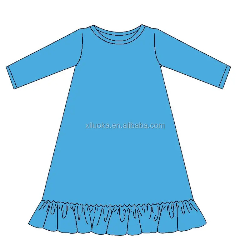 

Hot Sale Fall Cotton Blue Clothes Wholesale Products Boutique Baby Dress, Picture