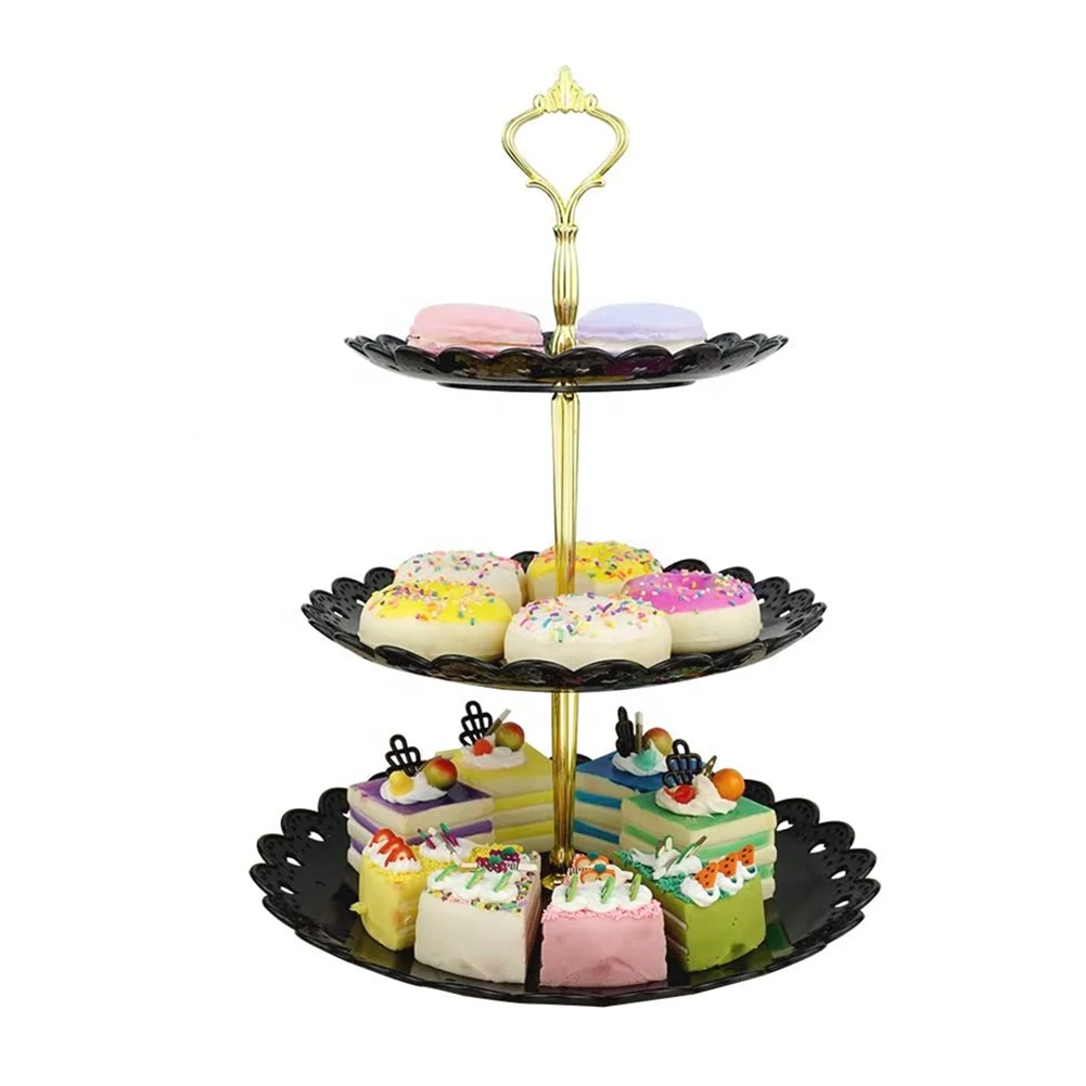 

3-tier Plastic Cupcake Cake Stand Dessert Stand Cupcake Stand Tea Party Serving Platter