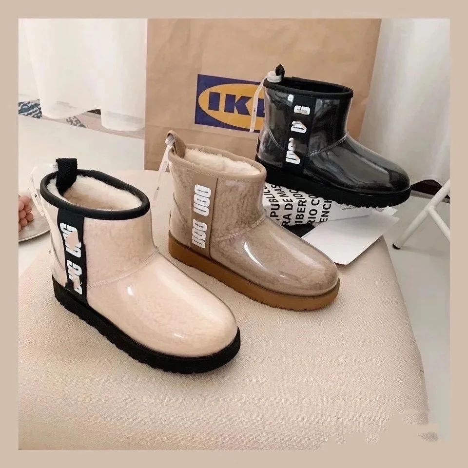 

The Latest Suggest Women Classic Clear Mini Boot Winter Snow Boots rain boots, White,black.brown.