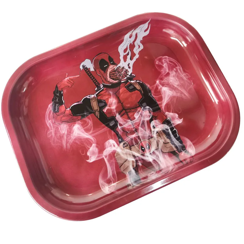 Free Sample Custom Logo Hemp Rolling Tray Tobacoo Weed Metal Serving Tray With Magnetic Cover