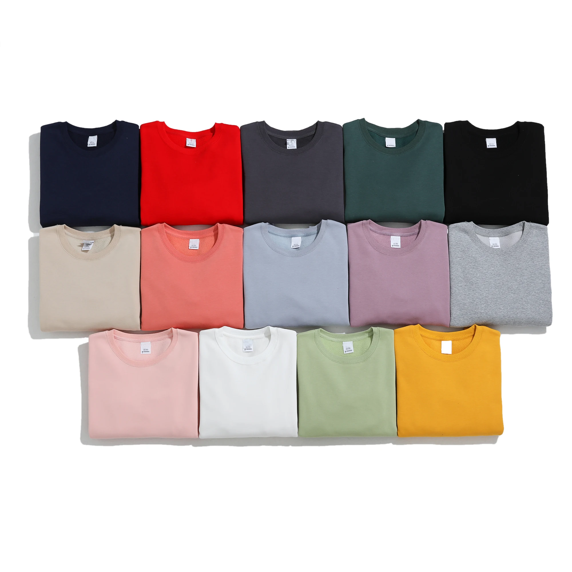 
Plain Custom Long Sleeves Round Collar Comfortable Unisex Fleece Sweatshirt 