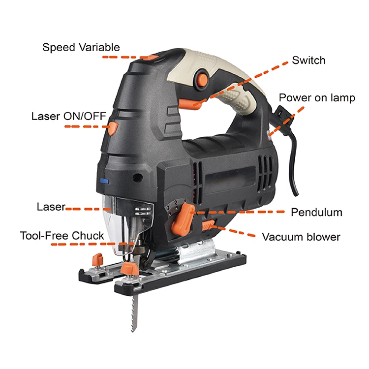
XC-TOOLS M1Q-AC05-110 800w 230V~50Hz 23mm Jig saw Alu base with chip blower have CE EMC ROHS certificates 