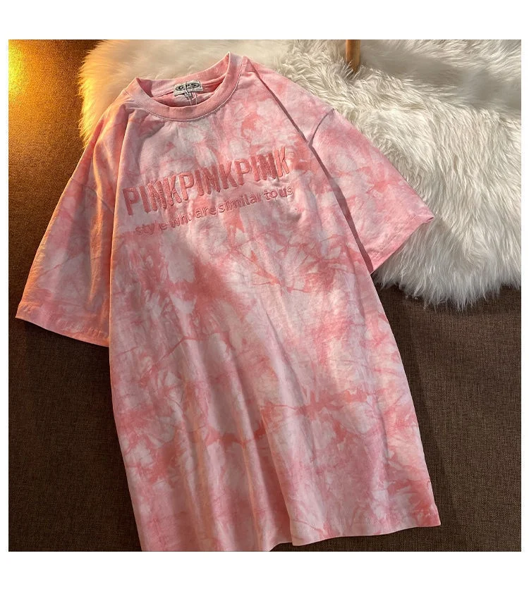 

100% polyester Multiple Plain Colors Casual Basic T shirts Tie Dye Tops f Tops for Women Men, Customized as your request