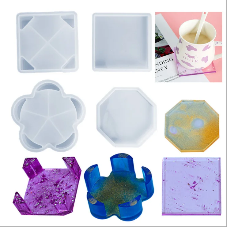 

LOVE'N LV634Z DIY gutta percha mold pattern square coaster storage box silicone mold resin Amazon hot push