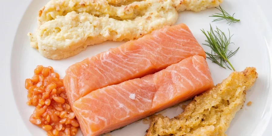 Overcooked dry salmon