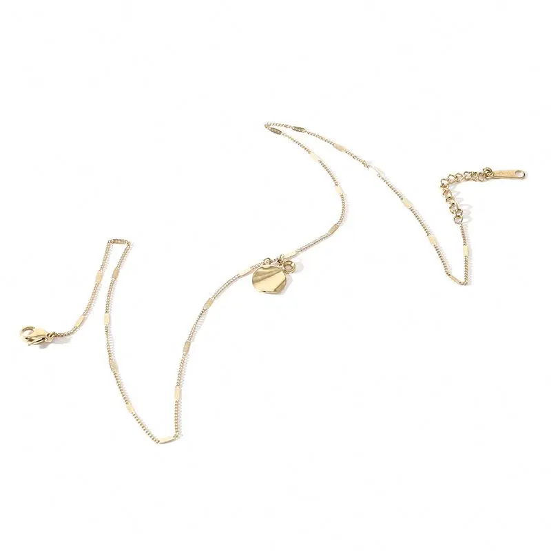 

Fashion Style Women's Minimalist Jewelry Gold Plated Stainless Steel Irregular Pendant Necklace, Gold color