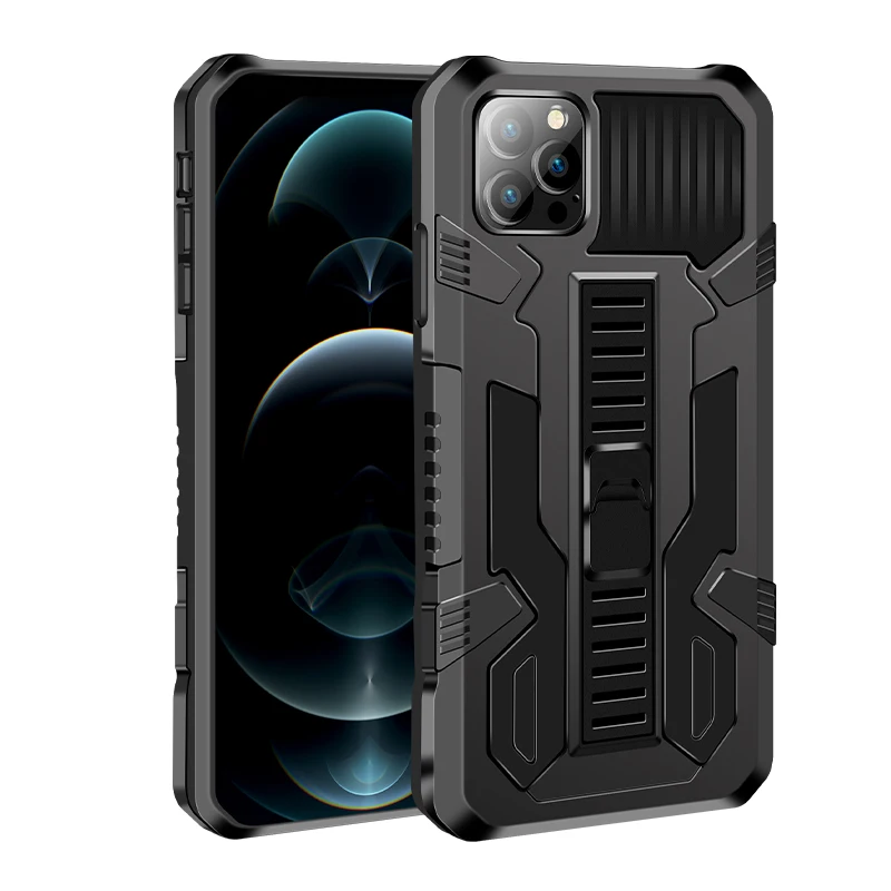 

Dual Layer Non-slip Folding Bracket Grip Hold Anti Fall PC+TPU Armor Shockproof Phone Case For iPhone 12 11 Xs Xr X Pro Max Case