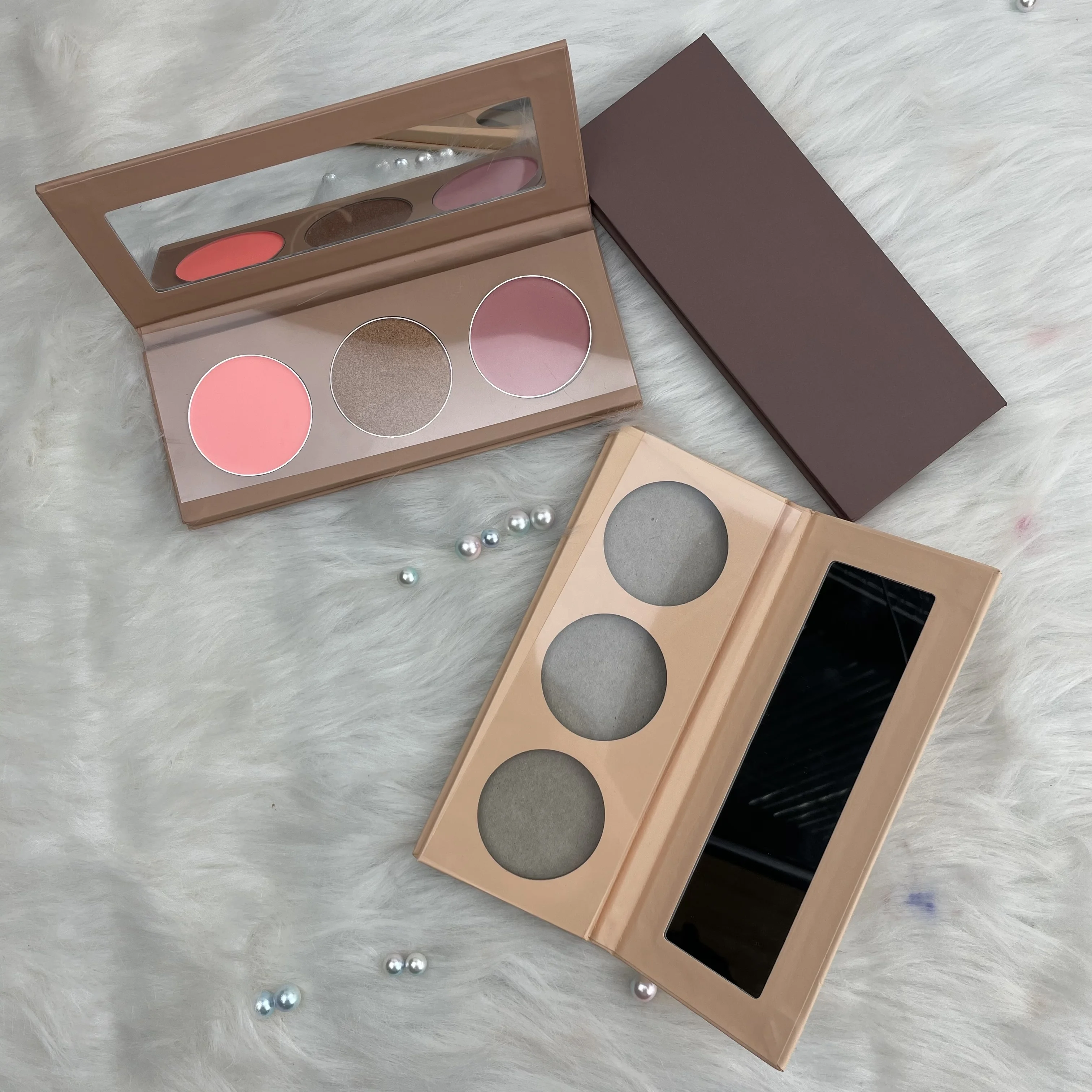 

Hot Sale circle pan mix Highlighter Makeup Contouring Pallet Face blush Powder 3 4 6 colors