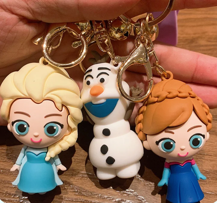 

Free Shipping Anime olaf Elsa Key Chain Cartoon Frozen 2 anna Keychain Charms Women Girls jewelry pendent, Colorful