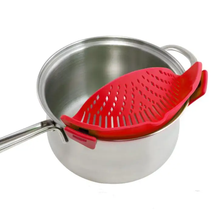 

K81 Silicone Colanders Kitchen Pot Strainer Drainer For Draining Vegetable Cookware Funnel Strainer