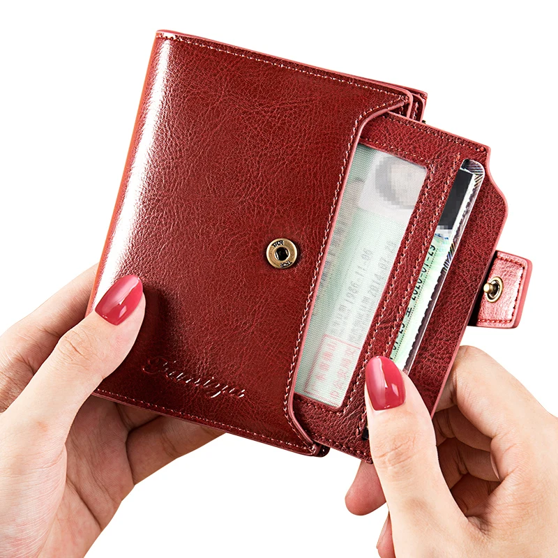 

RFID Blocking Luxury Brand Ladies Purse Red Money Clips Small Coins Pocket Women Mini Purse Wallet, Black/red/green/brown