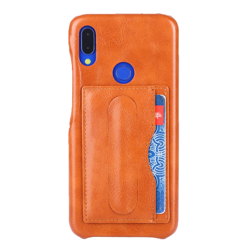 

SUNDO 2021 New Design Vintage Sticky Popular Leather Card Holder for Phone Sticker Cellphone Pouch Card Sleeve, Black\brown\red\blue(customize)