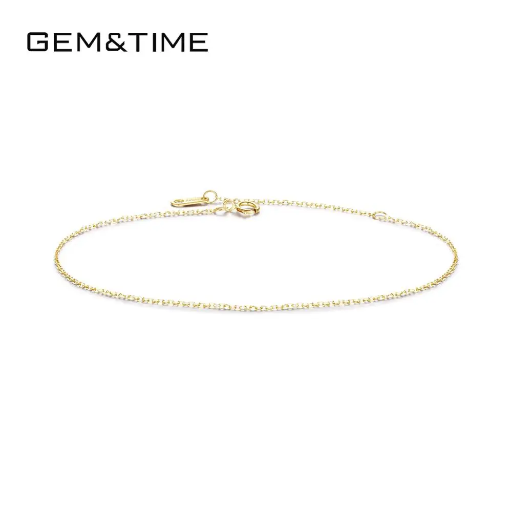 

GEM&TIME Simple 14k Gold Bracelet Chain Stylish Real Solid 14k Gold Jewelry Bracelet