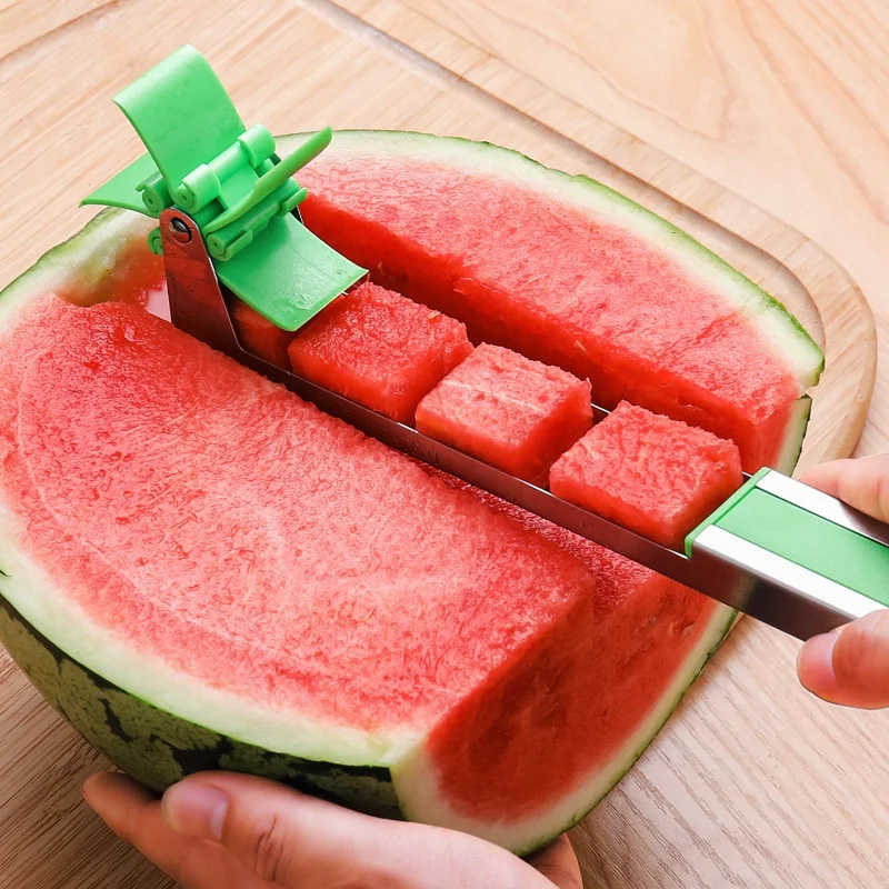 

Fruit Watermelon cutter Melon Refreshing Juice Cubes Stainless Steel Knife Slicer Chopper Tools Windmill Watermelon Cutter