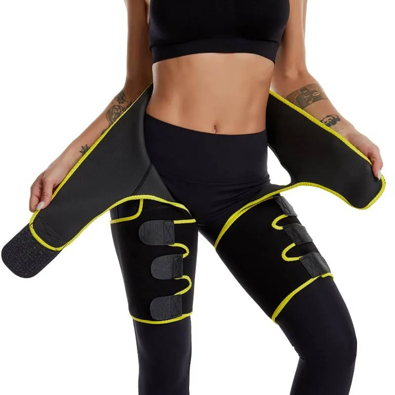 

High quality elasticity compression sweat fat high waist shaper neoprene thigh shaper lose weight body shaper, Black, yellow,rose madder