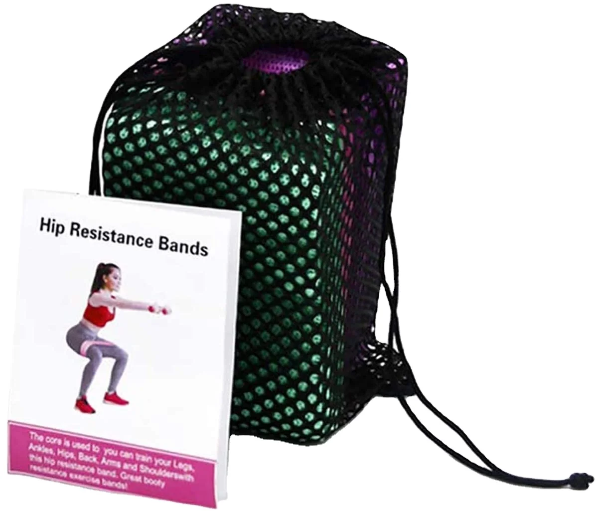

2021 New Design Resistance Hip Bands Fabric Fitness Hip Circle Band Set OEM Brand, Blue/ green/ pink/ purple