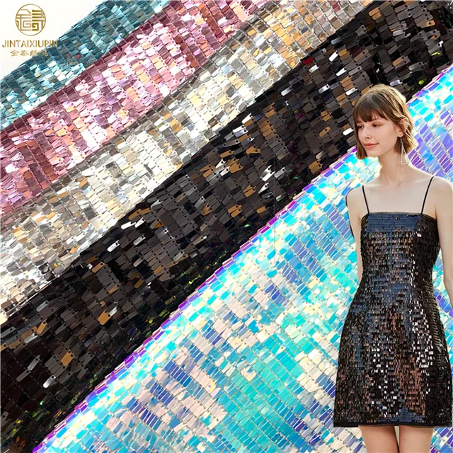 

Factory wholesale 2021 new style women's casual skirt polyester glitter sequin fabric embroidered tulle lace fabric