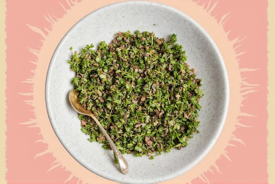 Thyme conversion chart showing 1 teaspoon dried = 3 teaspoons fresh