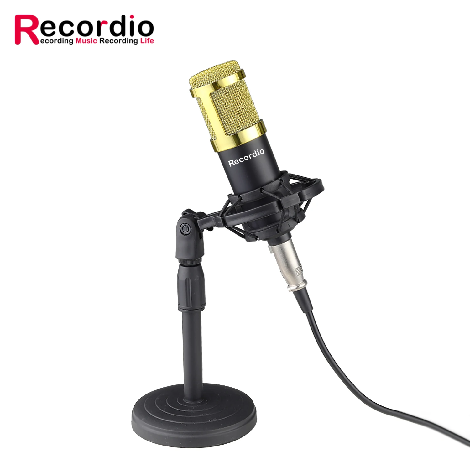 

GAM-700PS 3.5MM Professional Cheaper Plastic Condenser Microphone For Computer Recording Studio Game Singing Live Broadcast, Black,gold