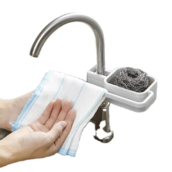 

Storage Organizer For Kitchen Sink Faucet Sponge Soap Cloth Drain Rack Holder Shelf No Drills Required Qjs Shop, As photo