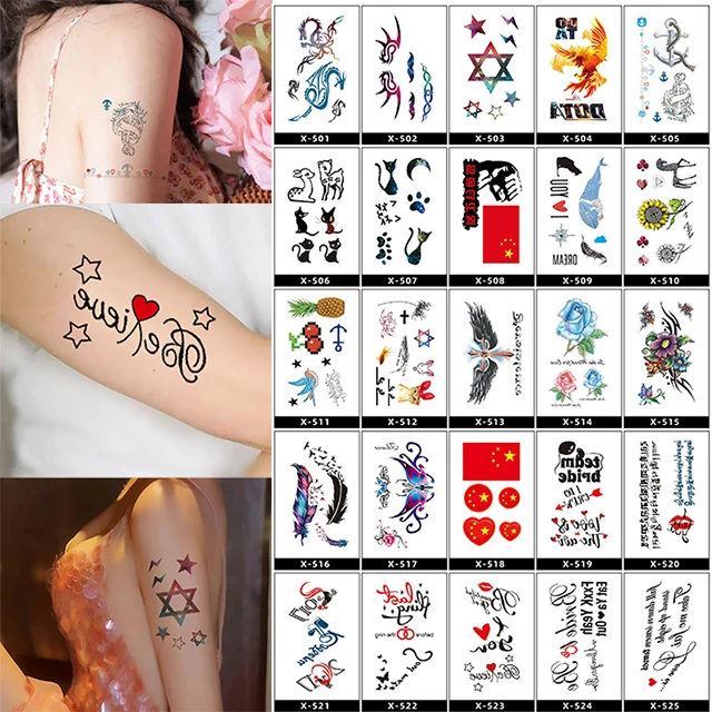 

Temporary Tattoos Tiny Tattoo Stickers for Women Men kids 30 Sheets Flower Word Small Patterns Waterproof Temp Tattoo