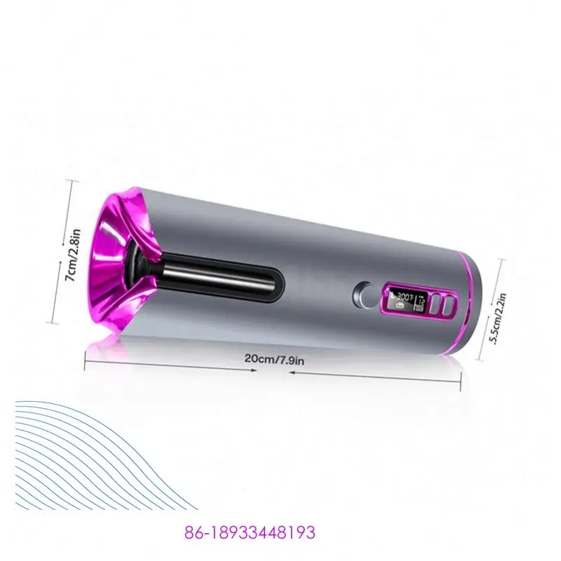 

Hot Sale LCD Portable Auto wireless Cordless Automatic Hair Curler, Grey