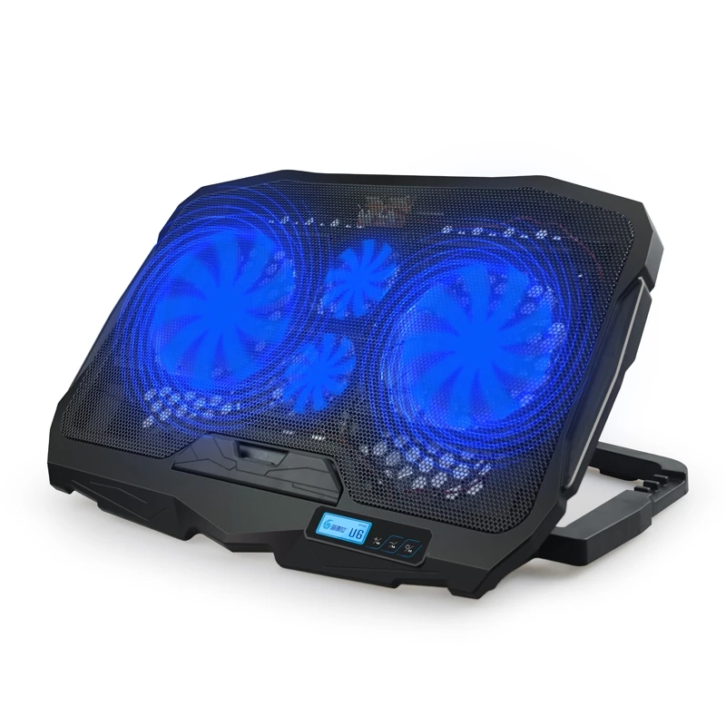 

Heights Adjustment Laptop Cooling Pad 4 Fans Up to 17.3 Inch Notebook Cooler with 2 USB Ports