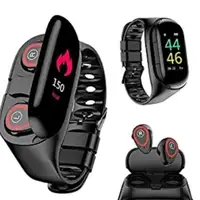 

2 in 1 Smart Watch And Earphone Dual Ear Running Music Smart Bracelet Wireless Bluetooth Wristband Earphone