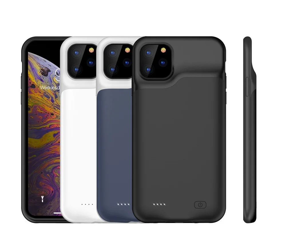 

5500mAh Audio Charging Sync Phone Case for iPhone 12 Pro Max mini for Apple Power Charger Case Ultra Thin TPU Soft Battery Case, Black, blue, golden, pink, red