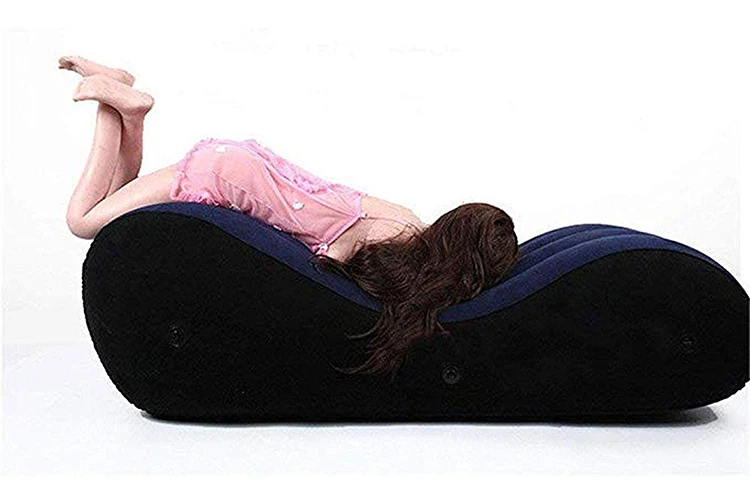 Flocking Inflatable Sex Position Sofa Blow Up Yoga Chaise Lounge Chair 