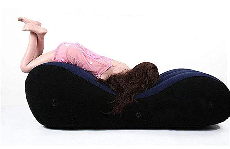 Flocking Inflatable Sex Position Sofa Blow Up Yoga Chaise Lounge Chair