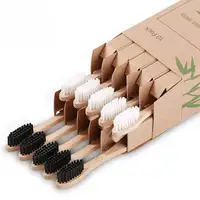 

10 pack Organic Eco-Friendly Biodegradable Toothbrush Bamboo Tooth Brush Set for Adults and Teenagers