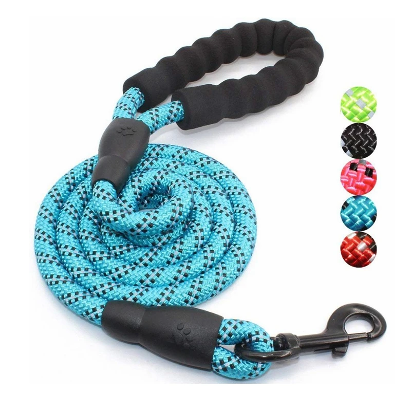 

Wholesale Highly Reflective Threads for Medium Dog Strong Dog Leash Heavy Duty Dog Leash with Comfortable Padded Handle, Blue, black, red, purple, green, pink, black+green, black+blue