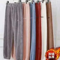 

korea girl super hot 330g velvet stock fast shipping thick warm winter house ware 95cm long pants for women