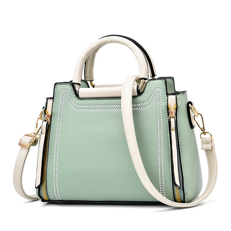 

Handbag 2021 Female Bag Handbag Fashion European Contrast Color Wide Shoulder Diagonal Small Square Bag, 5colors