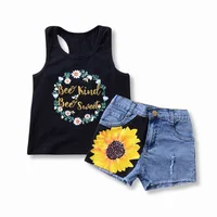 

kids clothing baby flower clothes set for little girls