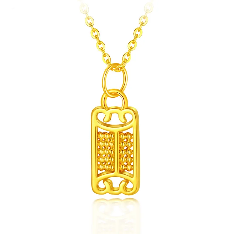 

Certified Pure Gold 999 Ruyi Xiangyun Abacus Pendant 24K Pure Gold Abacus 3D Hard Gold Bracelet Necklace Pendant Female