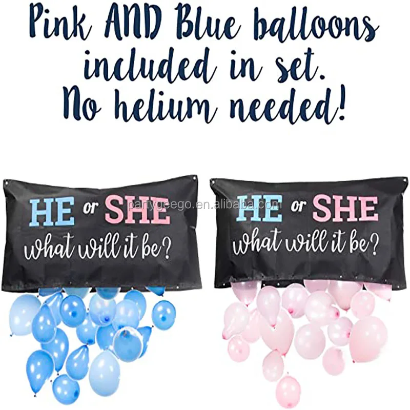 Gender Reveal Party Decoration Balloon Drop Bag With"he Or She What